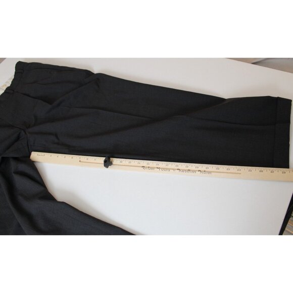 Brooks Brothers Brooksease Dress Pants 36R Black Wool Blend Pleated Cuffed Mens - Picture 4 of 6
